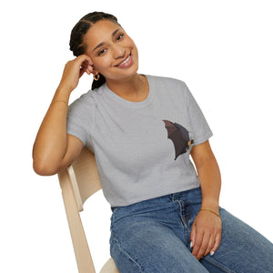 Spectacled Flying Fox (in flight) - Small design - Unisex Softstyle T-Shirt Printify