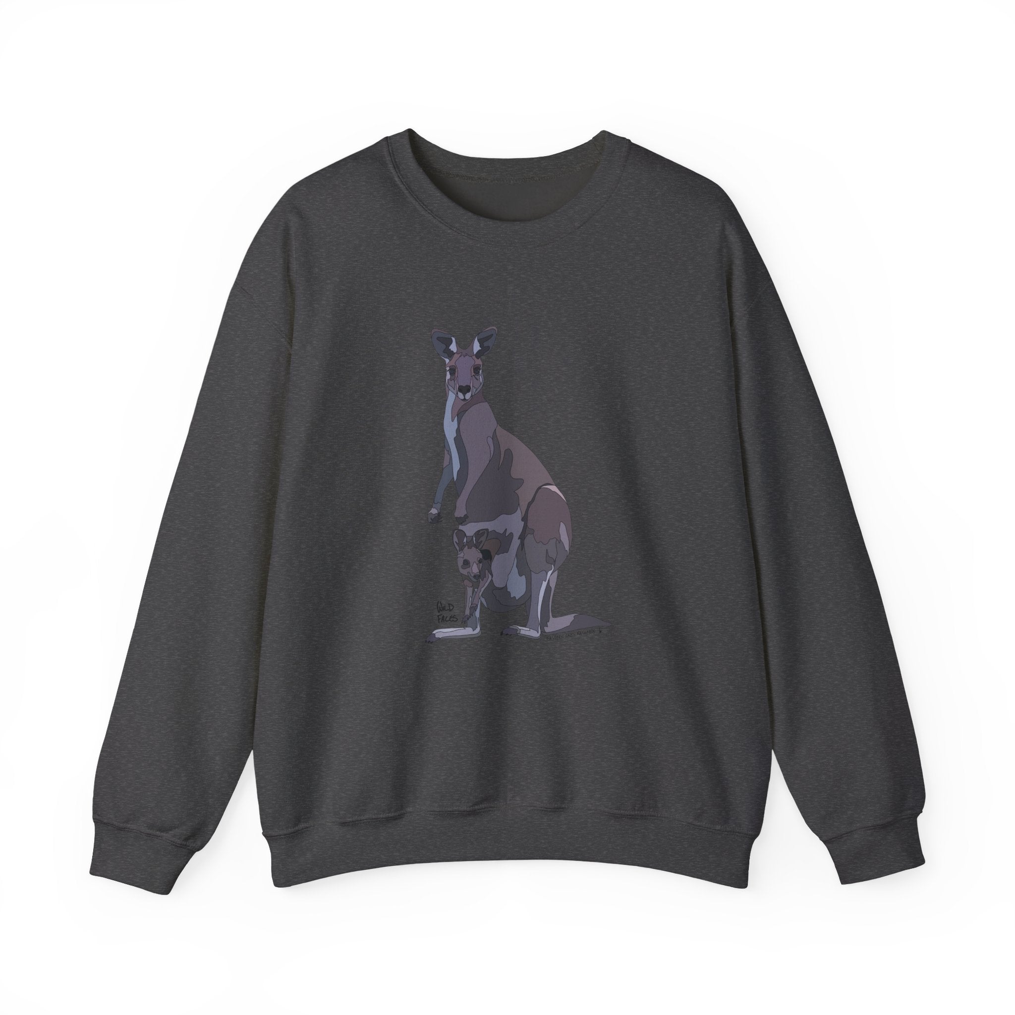 Eastern Grey Kangaroo (with joey) Sweatshirt | Unisex Heavy Blend™ Crewneck