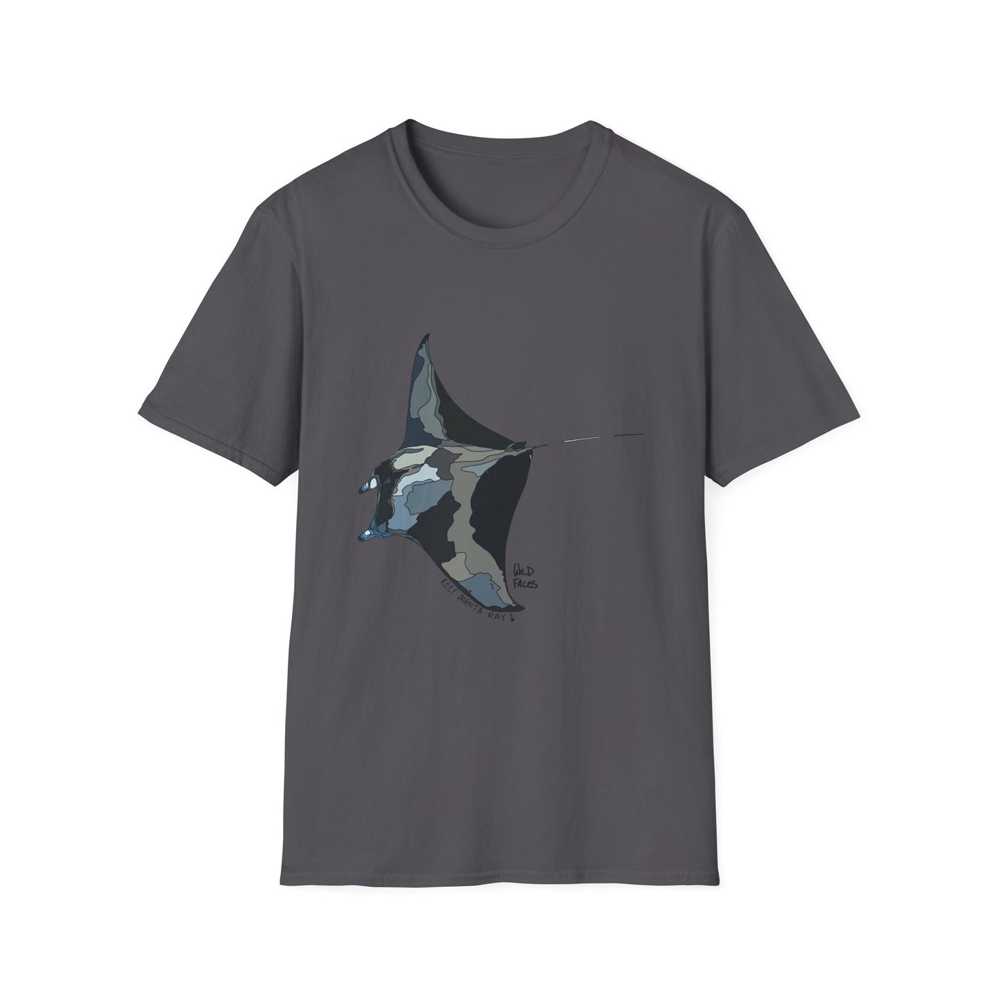 Reef Manta Ray- large design - Unisex Softstyle T-Shirt