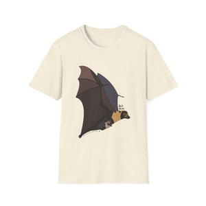 Spectacled Flying Fox (in flight) - Unisex Softstyle T-Shirt Printify