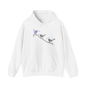 A trio of Fairywrens (spendid, superb and lovely) | Unisex Heavy Blend™ Hooded Sweatshirt Printify