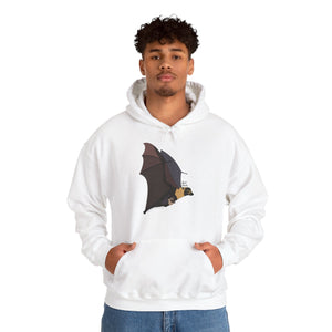 Spectacled Flying Fox (in flight) | Unisex Heavy Blend™ Hooded Sweatshirt Printify