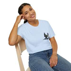 Blue-faced Honeyeater- Small design - Unisex Softstyle T-Shirt Printify