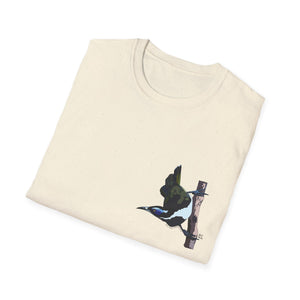 Blue-faced Honeyeater- Small design - Unisex Softstyle T-Shirt Printify