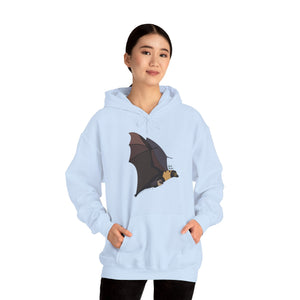 Spectacled Flying Fox (in flight) | Unisex Heavy Blend™ Hooded Sweatshirt Printify