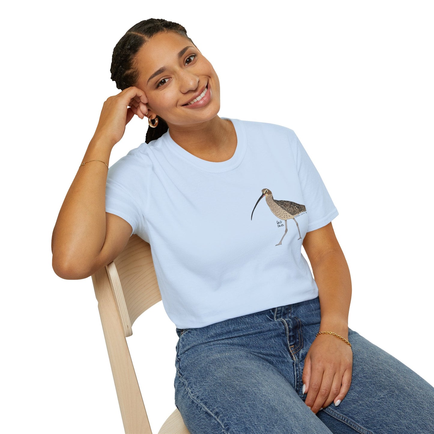 Eastern Curlew- Small design - Unisex Softstyle T-Shirt Printify