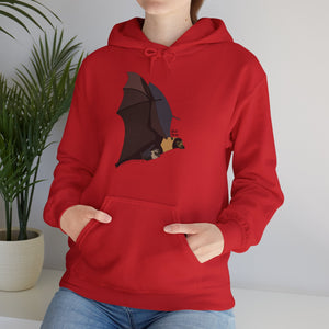 Spectacled Flying Fox (in flight) | Unisex Heavy Blend™ Hooded Sweatshirt Printify