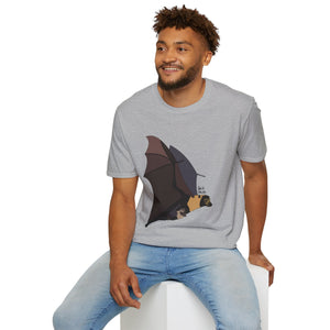 Spectacled Flying Fox (in flight) - Unisex Softstyle T-Shirt Printify
