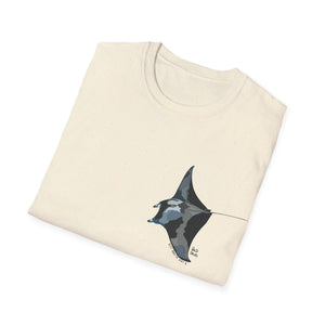 Reef Manta Ray- small design - Unisex Softstyle T-Shirt Printify