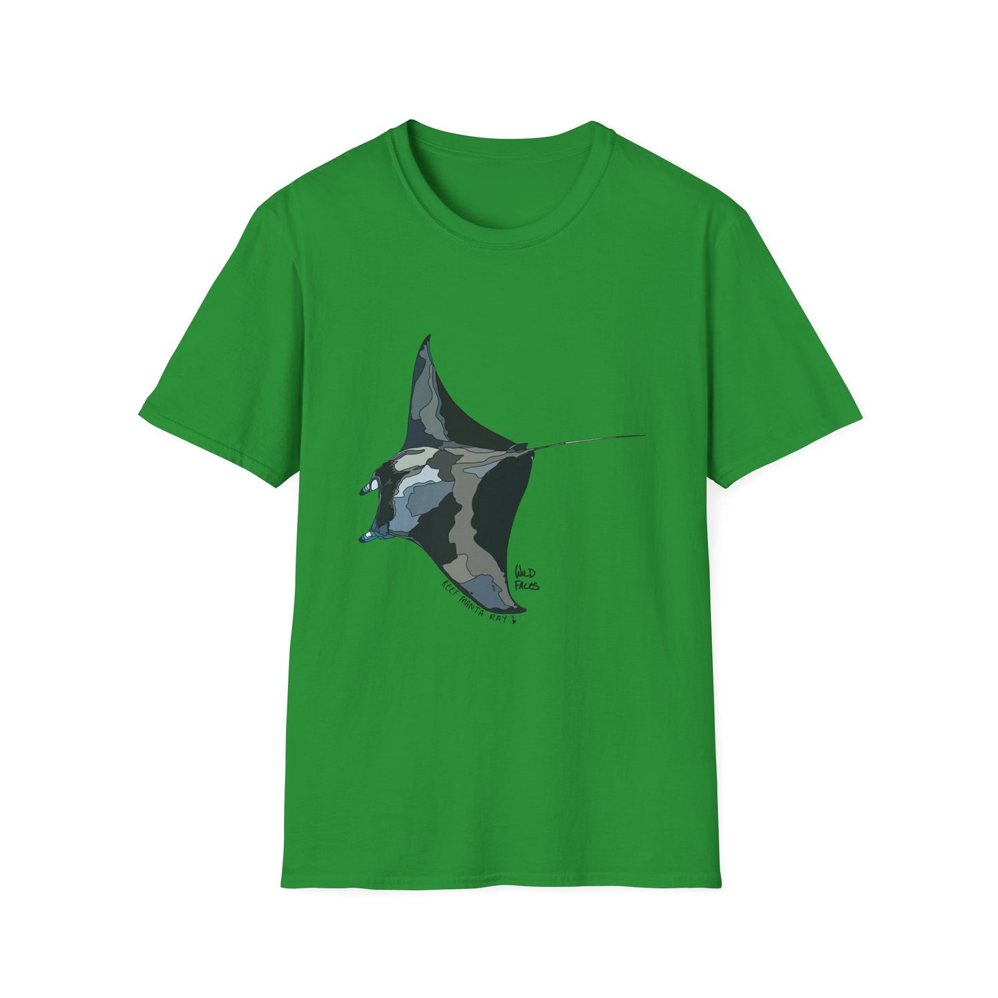 Reef Manta Ray- large design - Unisex Softstyle T-Shirt