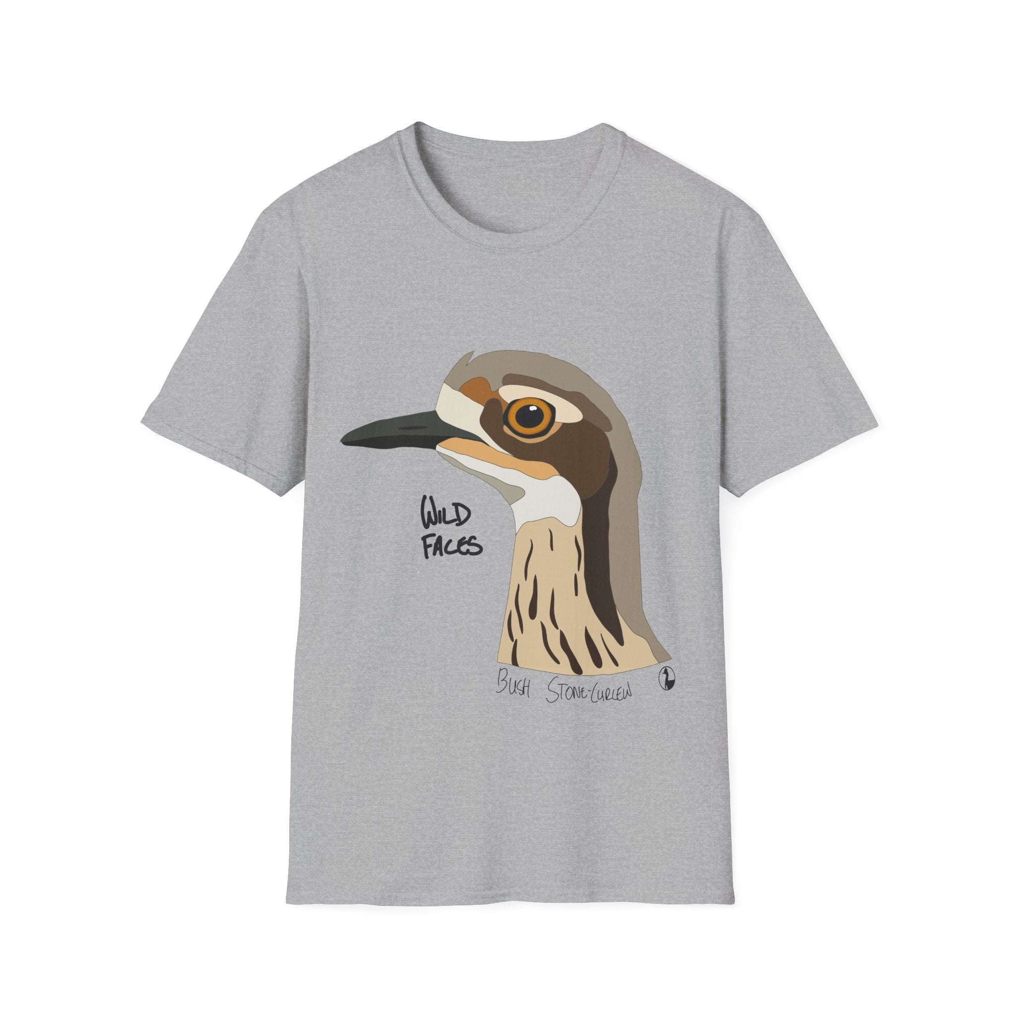 Bush Stone-curlew Head - Unisex Softstyle T-Shirt Printify