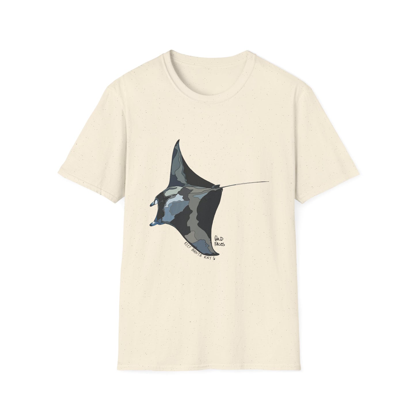Reef Manta Ray- large design - Unisex Softstyle T-Shirt