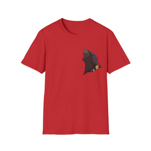 Spectacled Flying Fox (in flight) - Small design - Unisex Softstyle T-Shirt Printify