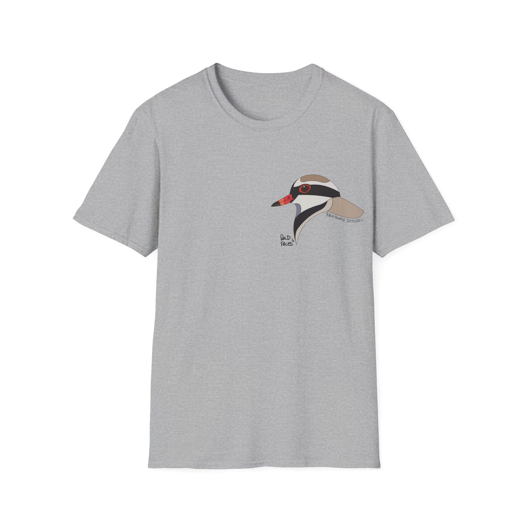 Black-fronted Dotterel - Small design - Unisex Softstyle T-Shirt Printify