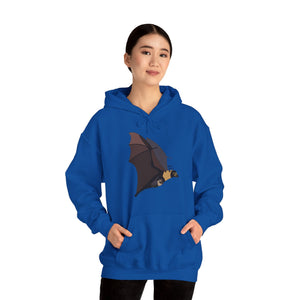 Spectacled Flying Fox (in flight) | Unisex Heavy Blend™ Hooded Sweatshirt Printify