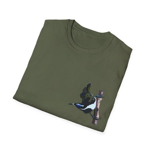 Blue-faced Honeyeater- Small design - Unisex Softstyle T-Shirt Printify