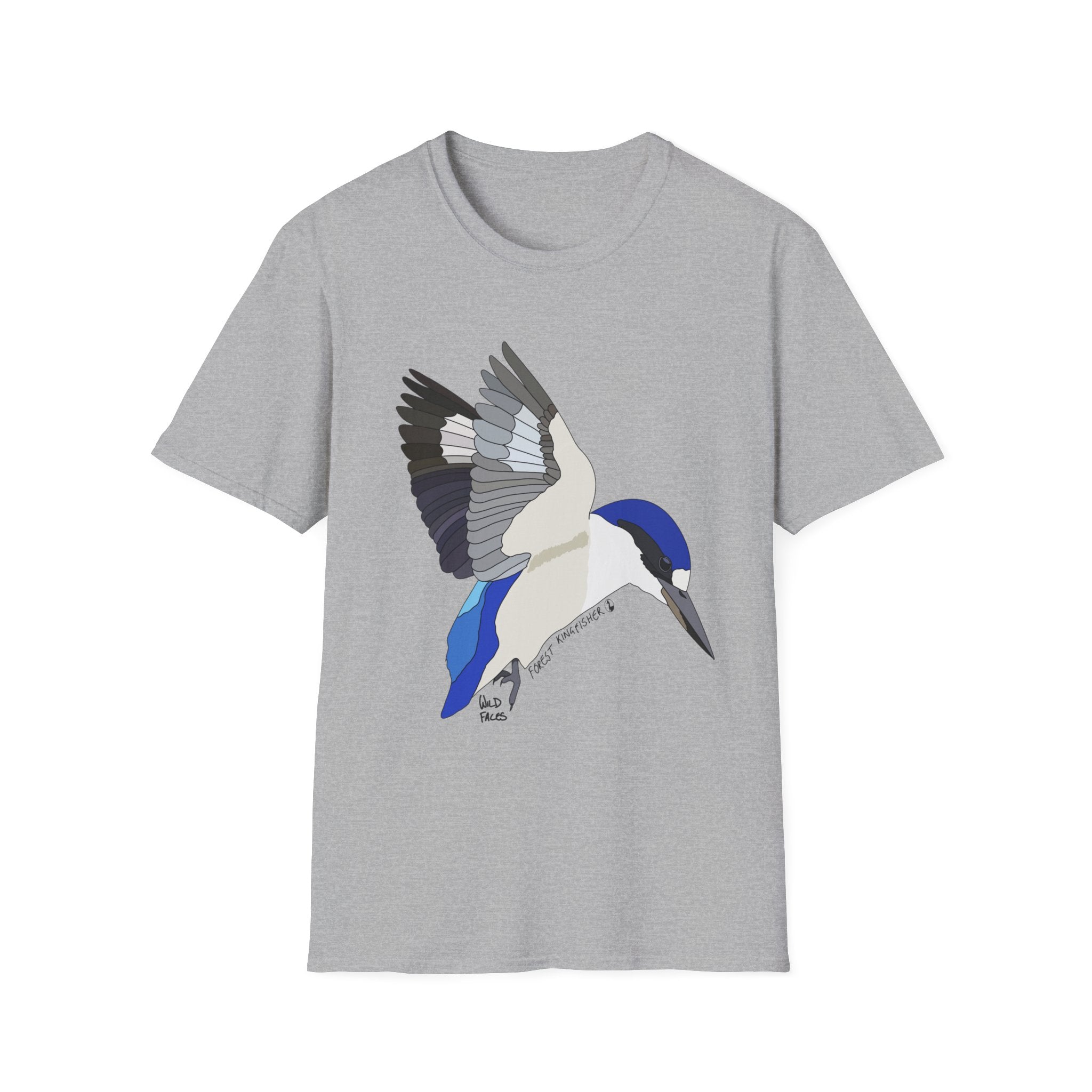 Forest Kingfisher (flying) - Unisex Softstyle T-Shirt