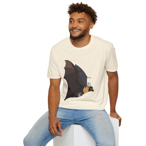 Spectacled Flying Fox (in flight) - Unisex Softstyle T-Shirt Printify
