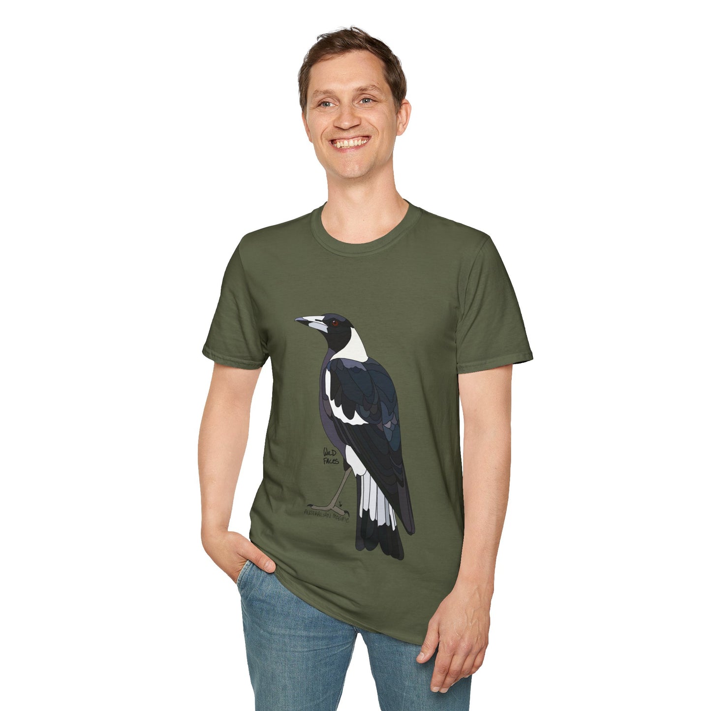 Australian Magpie - Unisex Softstyle T-Shirt