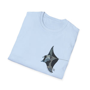 Reef Manta Ray- small design - Unisex Softstyle T-Shirt Printify