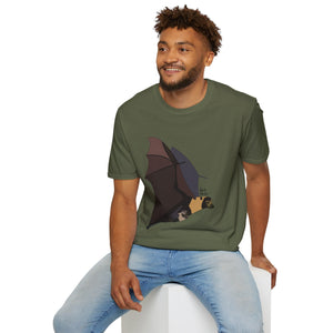Spectacled Flying Fox (in flight) - Unisex Softstyle T-Shirt Printify
