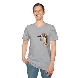 Bush Stone-curlew Head- Small design - Unisex Softstyle T-Shirt Printify