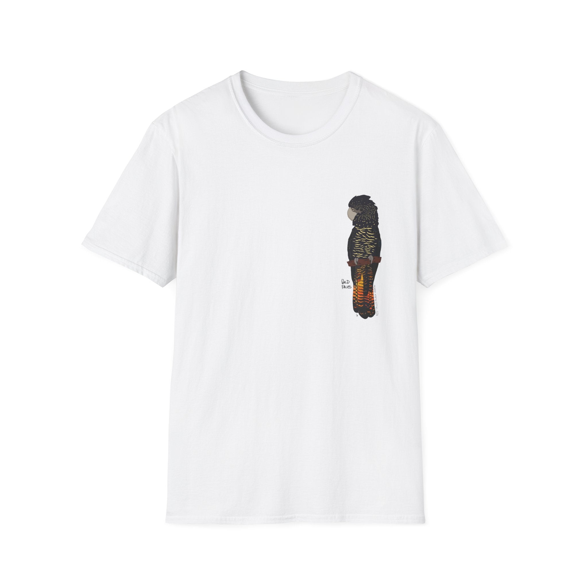 Red-tailed Black Cockatoo - Small design - Unisex Softstyle T-Shirt