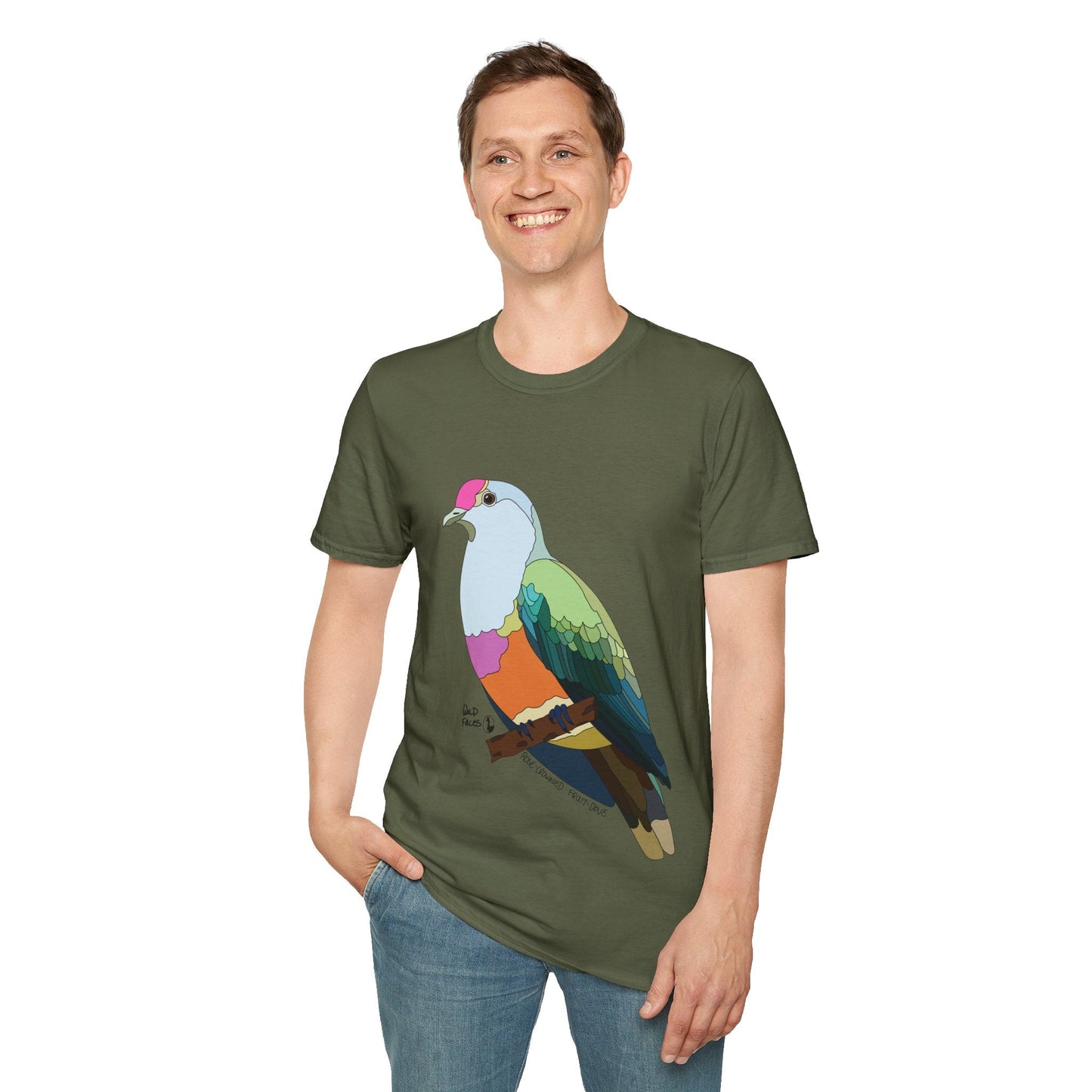 Rose-crowned Fruit Dove - Unisex Softstyle T-Shirt Printify