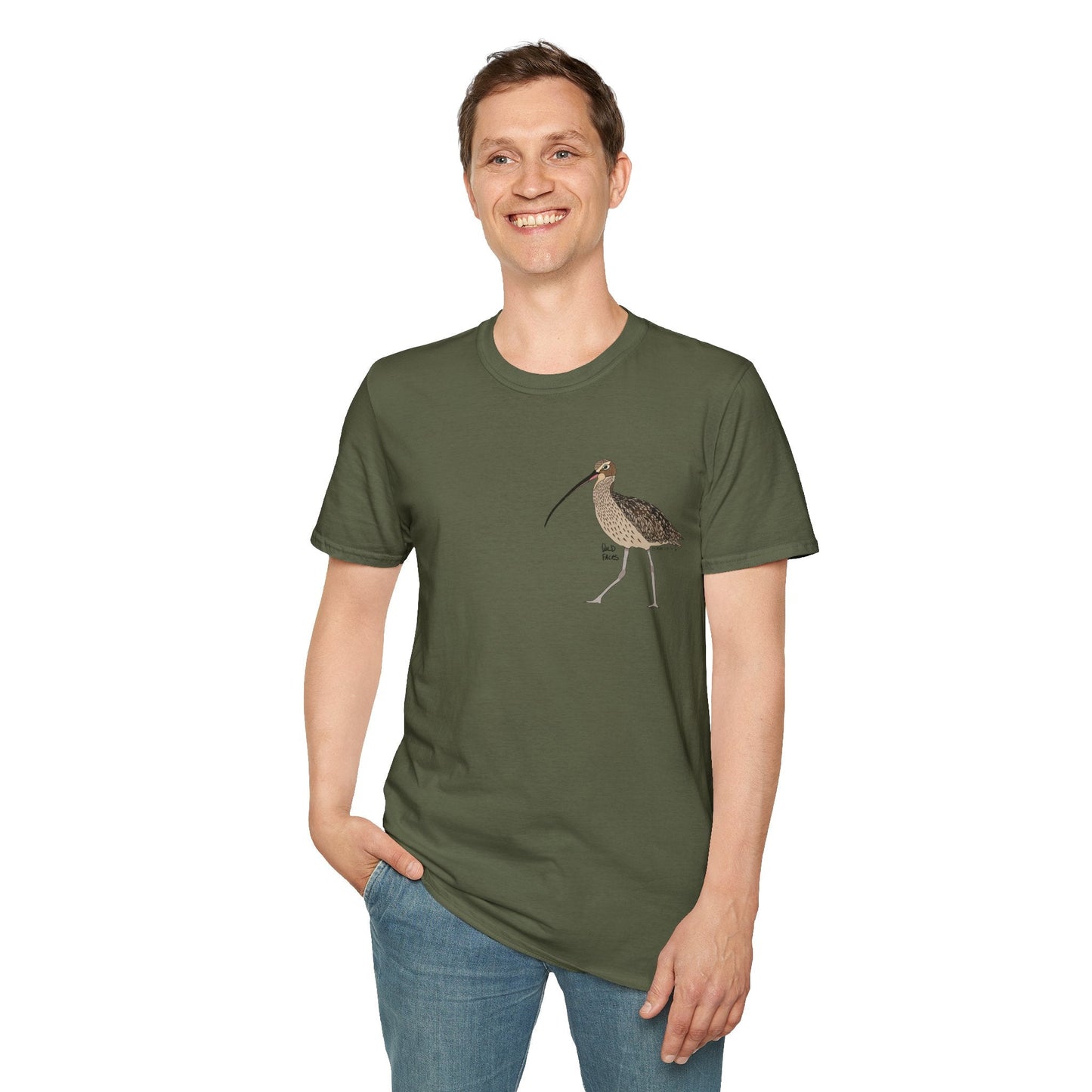 Eastern Curlew- Small design - Unisex Softstyle T-Shirt Printify
