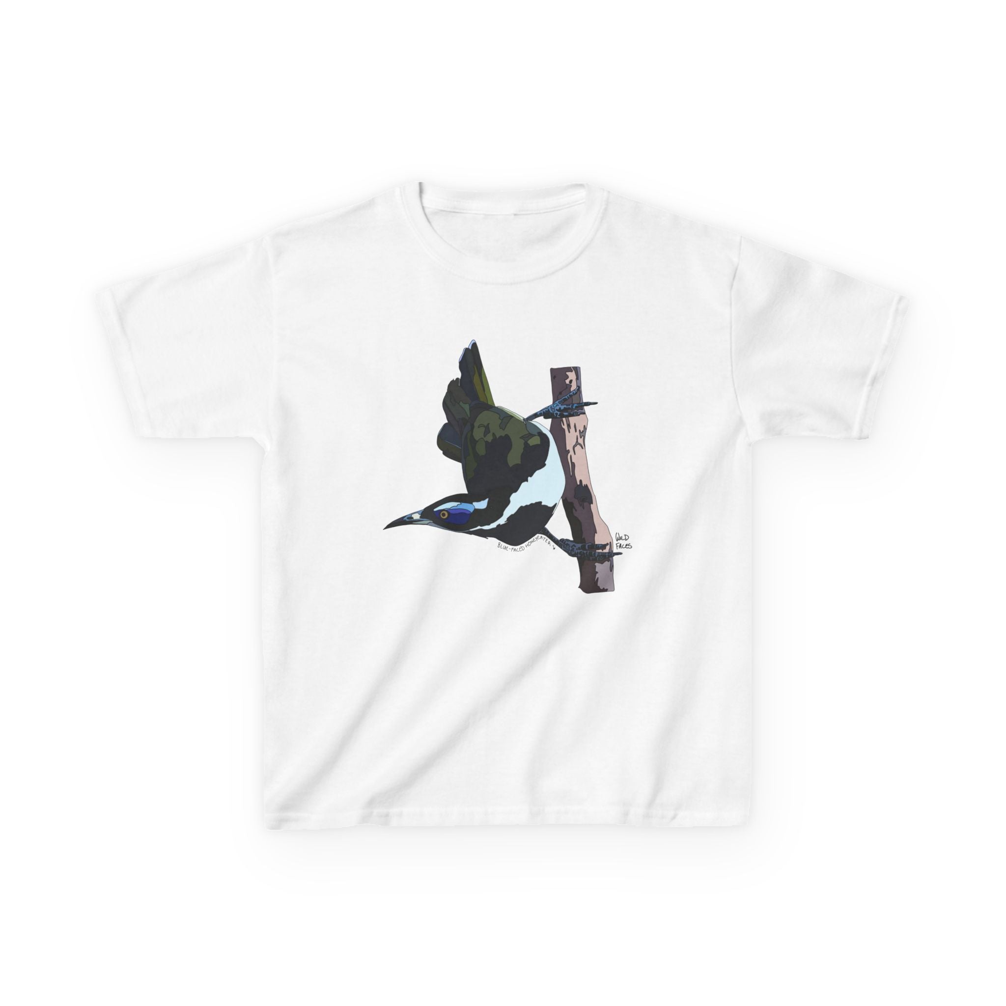 Blue-faced Honeyeater | Kids Heavy Cotton™ Tee Printify