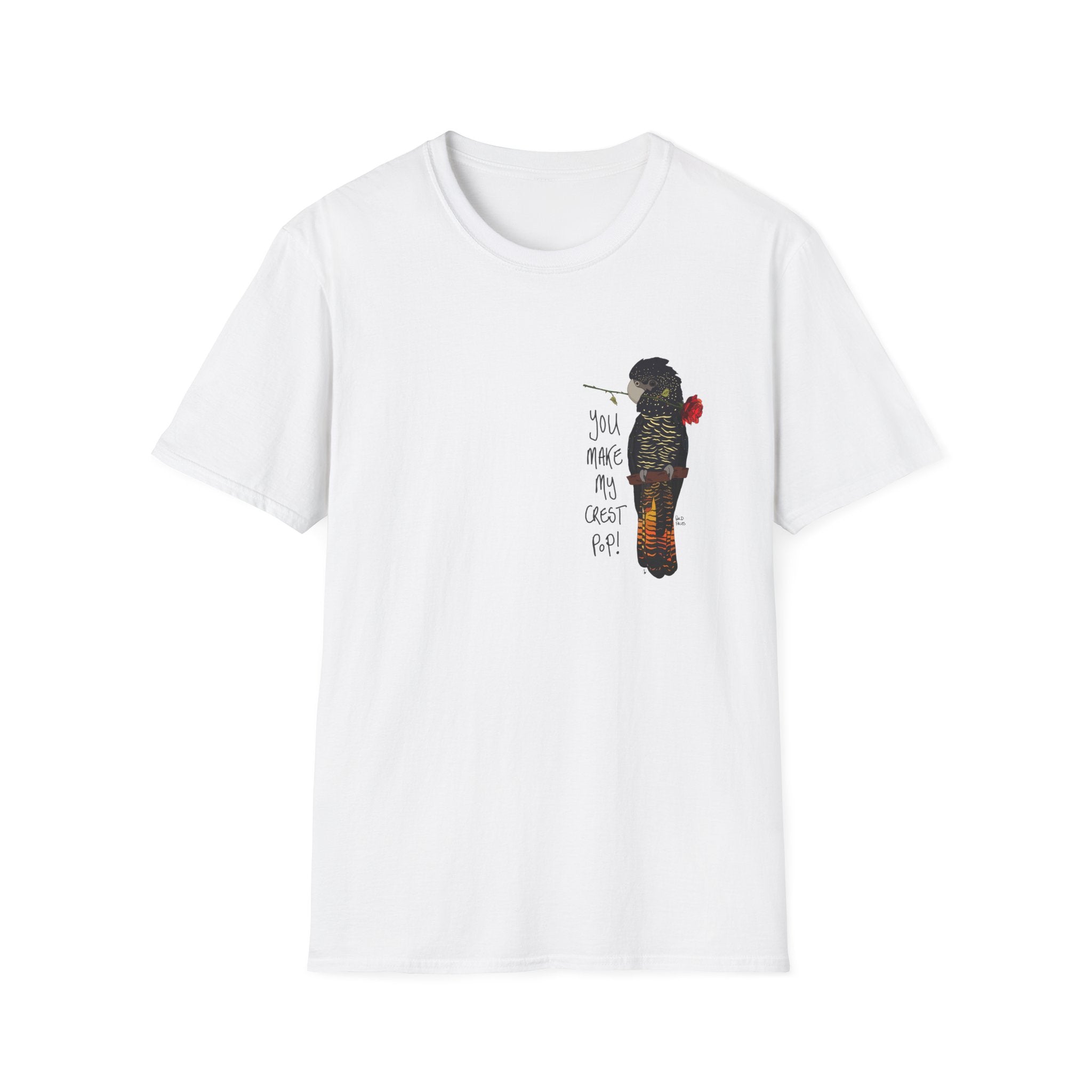 Love from... a Red-tailed Black Cockatoo - small design - Unisex Softstyle T-Shirt