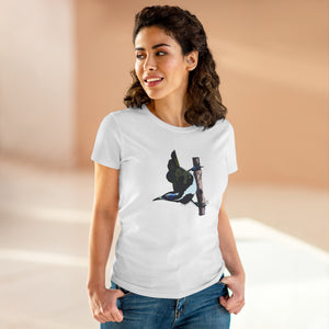 Blue-faced Honeyeater - Women's Midweight Cotton Tee Printify