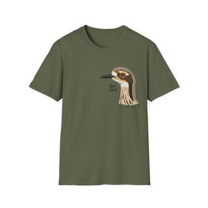 Bush Stone-curlew Head- Small design - Unisex Softstyle T-Shirt Printify