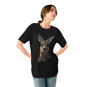 Eastern Grey Kangaroo (white font) | Organic Staple T-shirt Printify