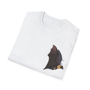 Spectacled Flying Fox (in flight) - Small design - Unisex Softstyle T-Shirt Printify