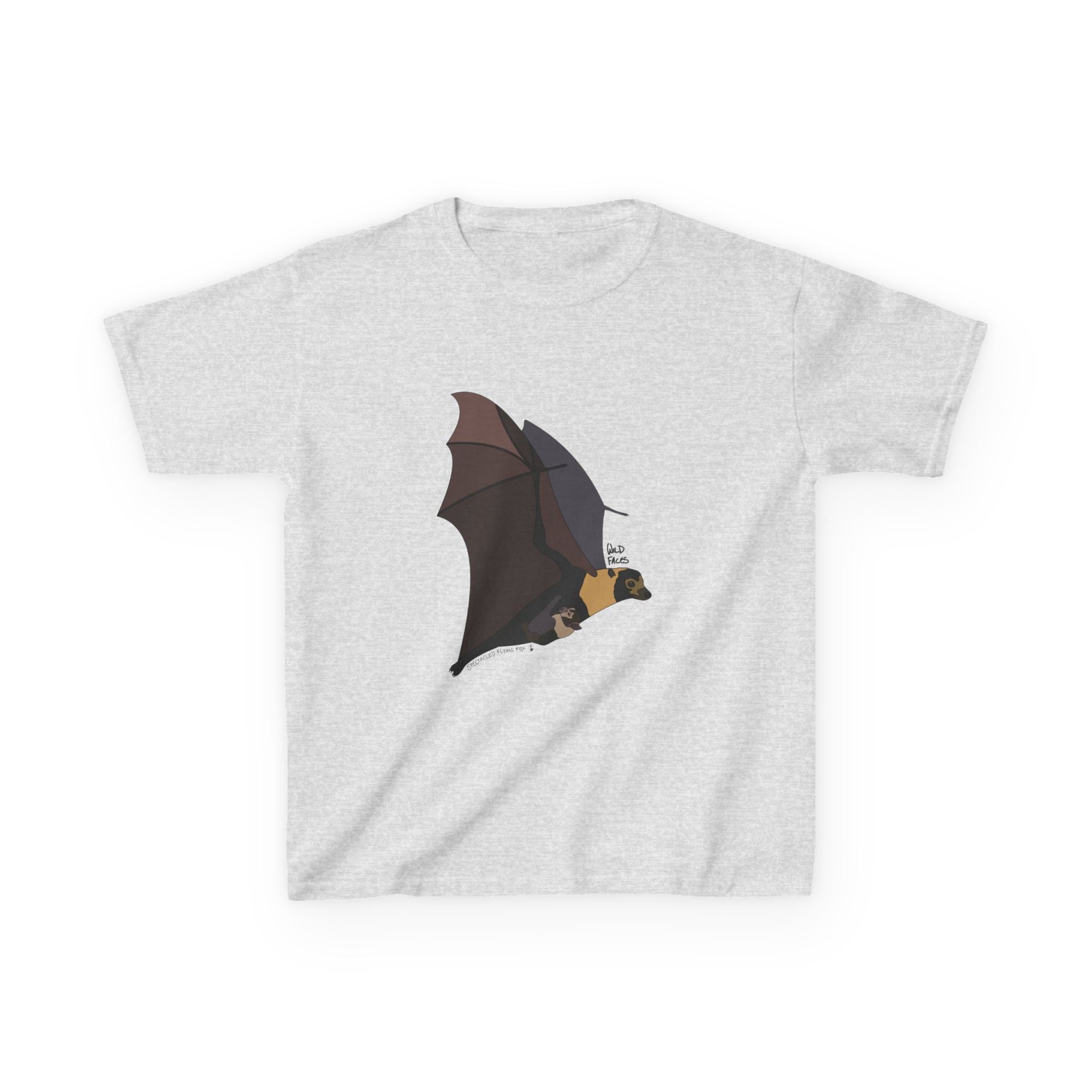 Spectacled Flying Fox (in flight) | Kids Heavy Cotton™ Tee Printify
