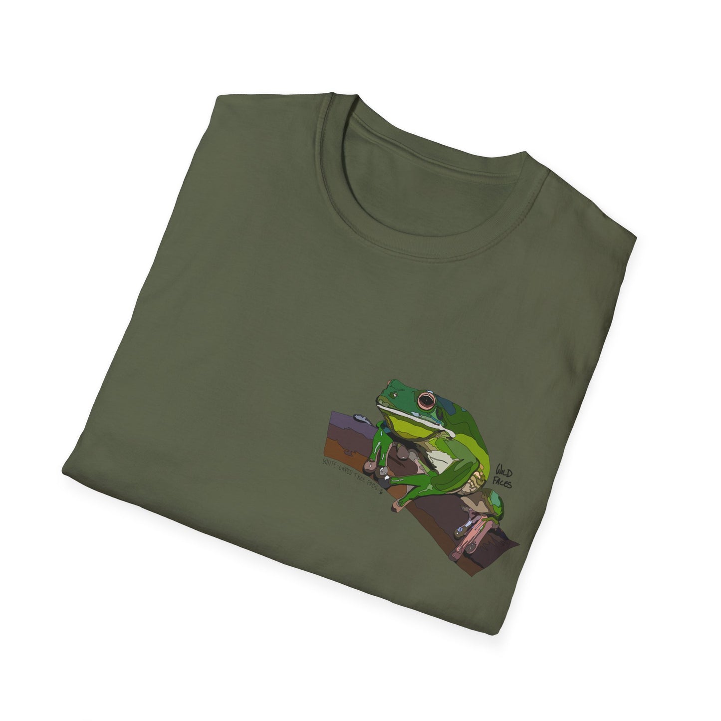 White-lipped Tree Frog - Small design - Unisex Softstyle T-Shirt