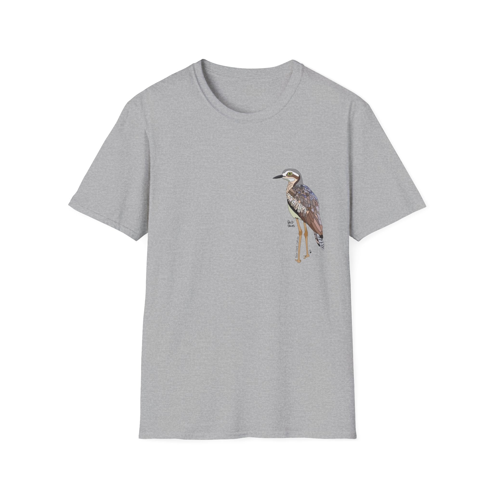 Bush Stone-curlew- Small design - Unisex Softstyle T-Shirt