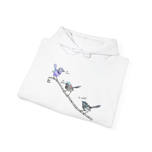 A trio of Fairywrens (spendid, superb and lovely) | Unisex Heavy Blend™ Hooded Sweatshirt Printify