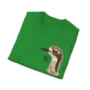 Bush Stone-curlew Head- Small design - Unisex Softstyle T-Shirt Printify