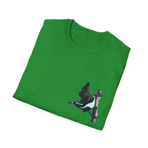 Blue-faced Honeyeater- Small design - Unisex Softstyle T-Shirt Printify