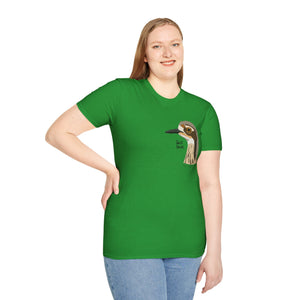 Bush Stone-curlew Head- Small design - Unisex Softstyle T-Shirt Printify