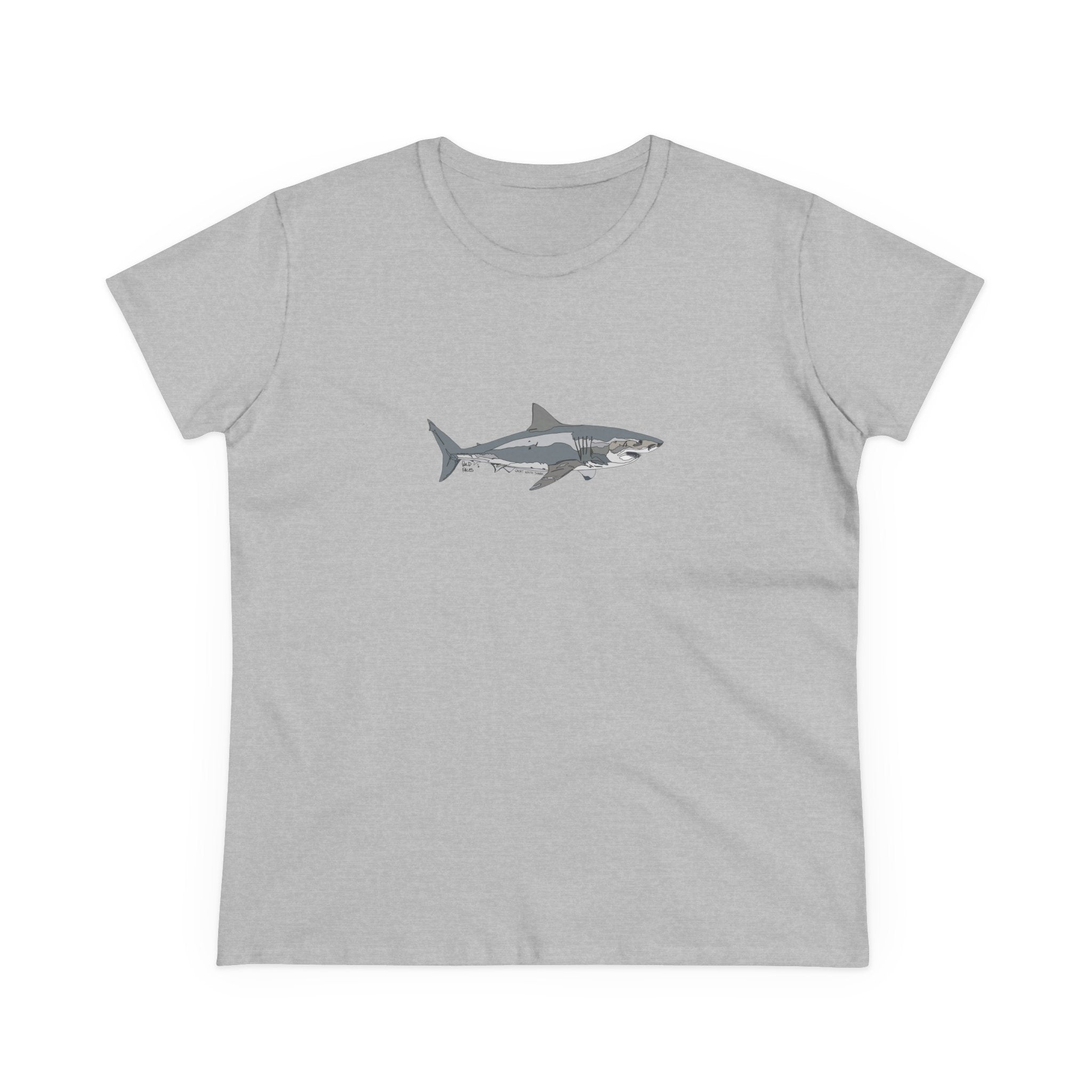 Great White Shark - Women's Midweight Cotton Tee