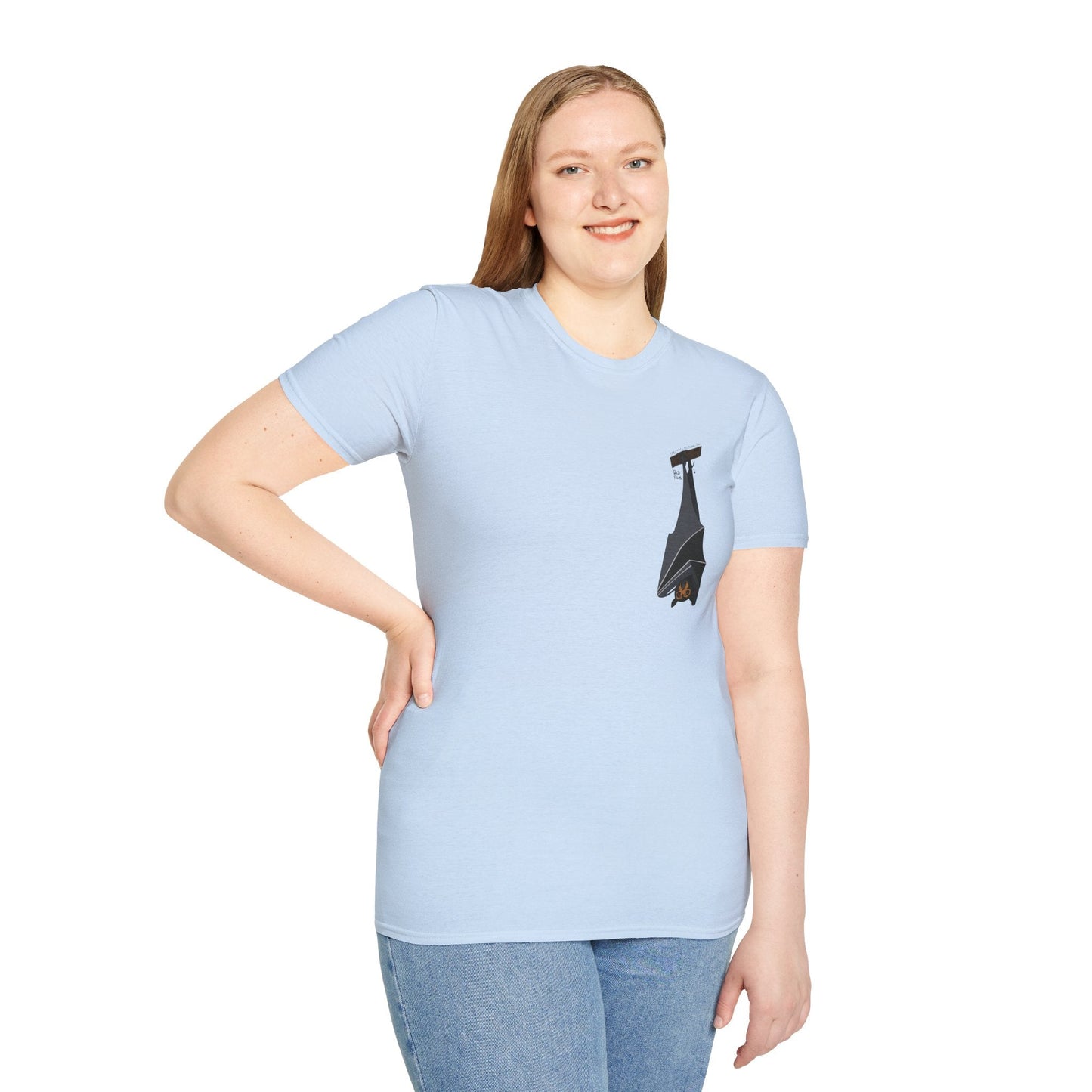 Spectacled Flying Fox - Small design - Unisex Softstyle T-Shirt Printify