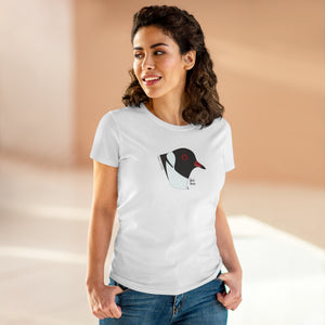 Hooded Plover Head - Women's Midweight Cotton Tee Printify