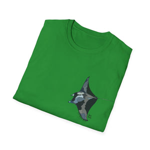 Reef Manta Ray- small design - Unisex Softstyle T-Shirt Printify