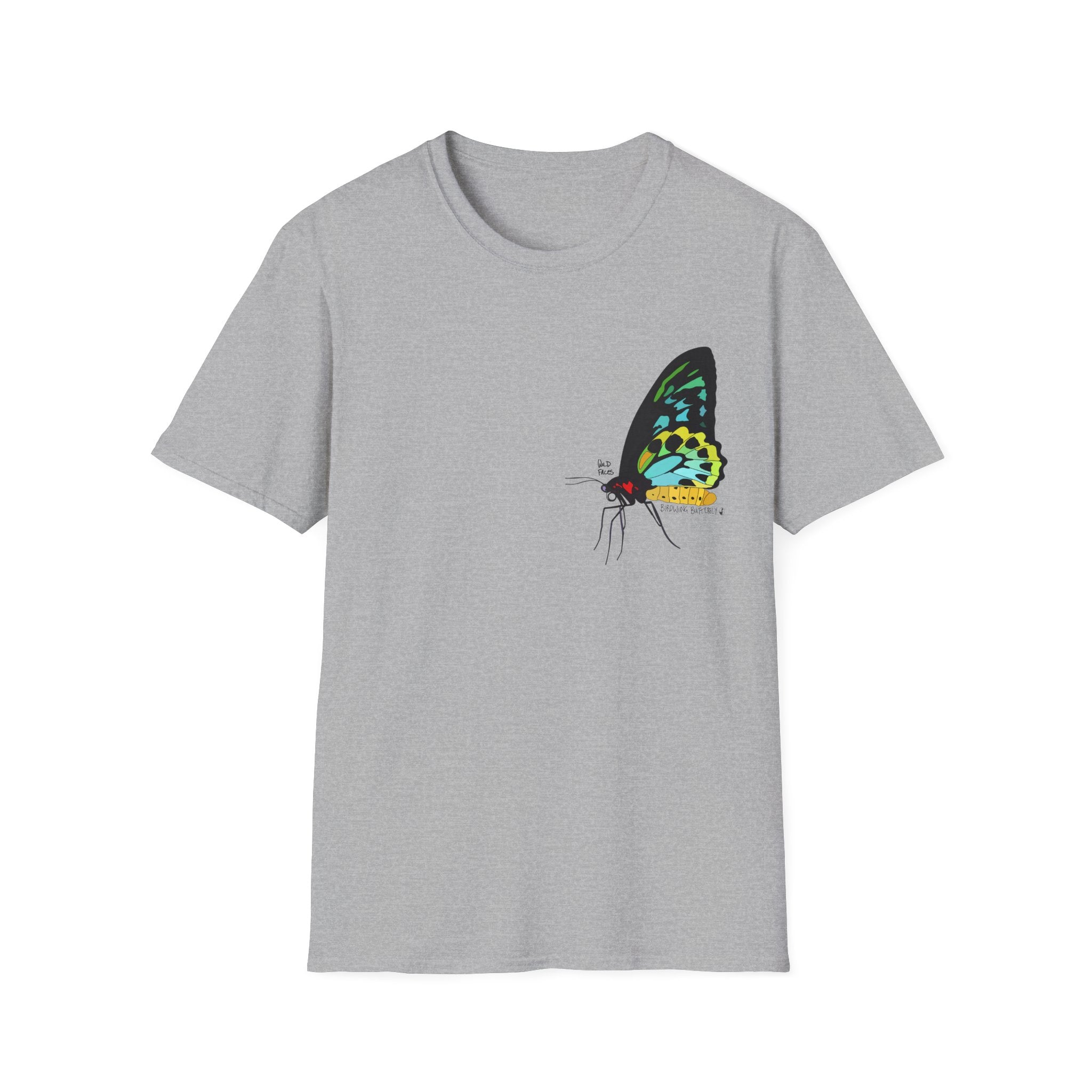 Birdwing Butterfly - Small design - Unisex Softstyle T-Shirt Printify