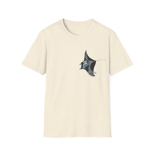 Reef Manta Ray- small design - Unisex Softstyle T-Shirt Printify