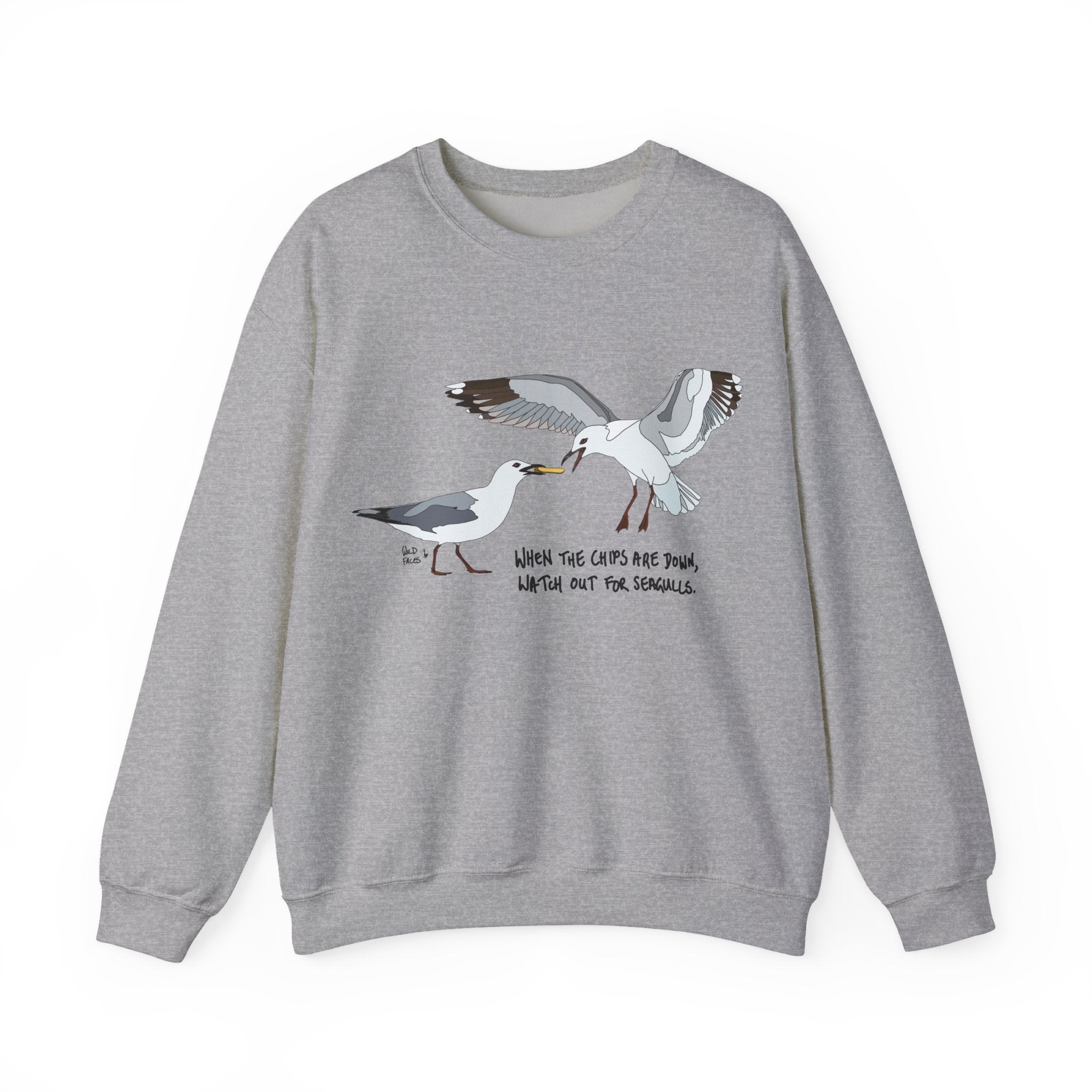When the chips are down, watch out for seagulls | Unisex Heavy Blend™ Crewneck