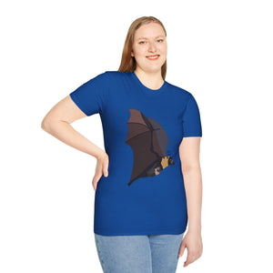 Spectacled Flying Fox (in flight) - Unisex Softstyle T-Shirt Printify